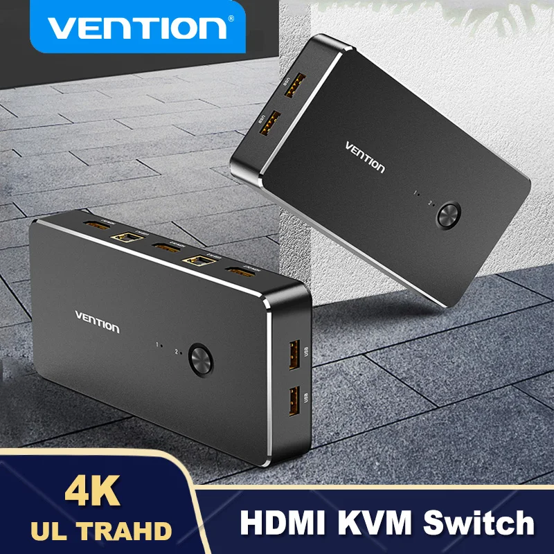 

Vention HDMI KVM переключатель USB 2,0 Switcher HDMI Женский для принтера монитор клавиатура мышь 2 шт. обмен 1 устройство 4K/30Hz HDMI VGA