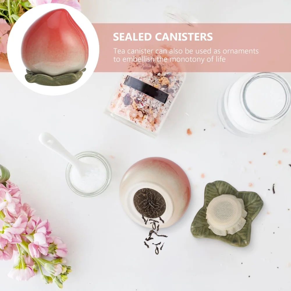 

Ceramic Peach Shape Sealed Jar Premium Sealed Jar Multi-functional Sealed Jar