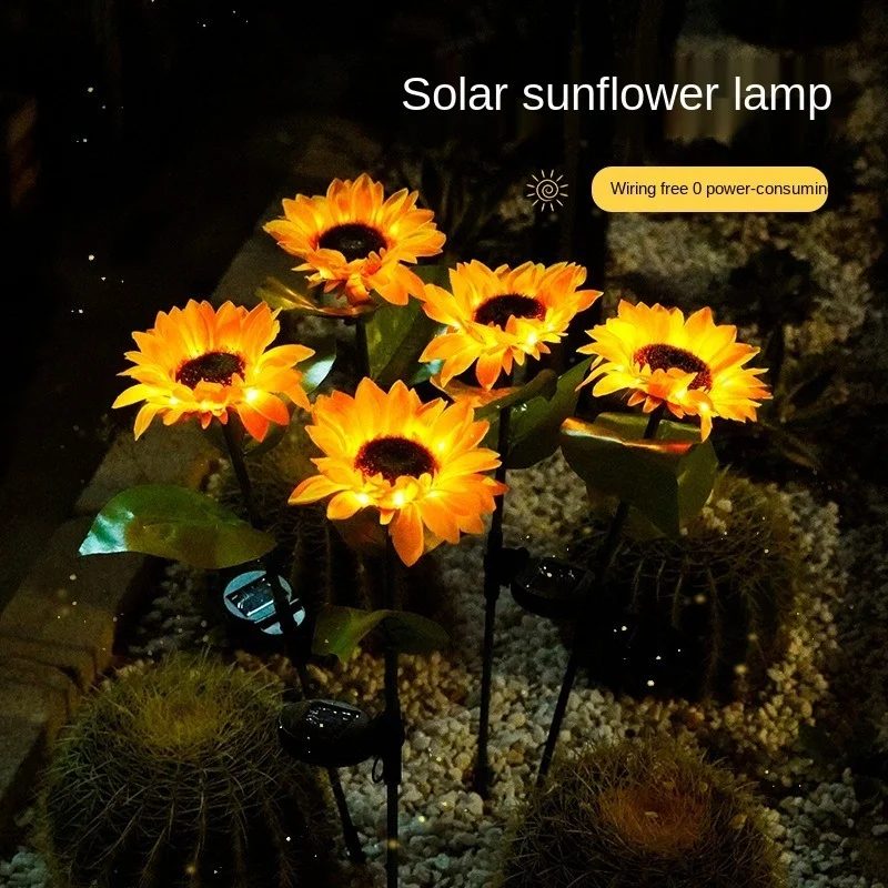 

Солнечный СВЕТОДИОДНЫЙ светильник садовый светильник s Водонепроницаемый подсолнечника газонный светильник двор украшения сада на открыт...