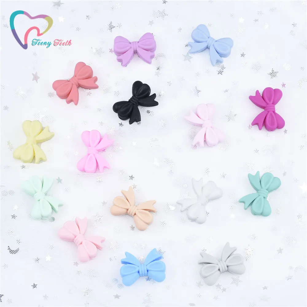 10 шт. силиконовые бусины с галстуком бабочкой для малышей &quotсделай сам&quot зажим