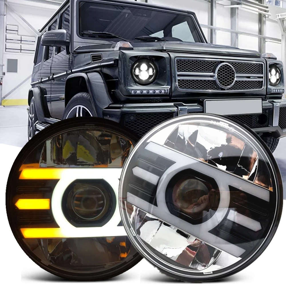 Передние светодиодные фары для Lada Niva 4X4 7 дюймов Land Rover Denfender 90 110 DRL поворотный