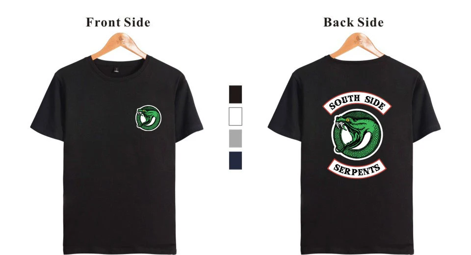 

New 3d Printed Riverdale T Shirt South Side Serpents Tee Shirt Casual Short Sleeve Streetwear Funny Tshirts Harajuku Shirt 4XL