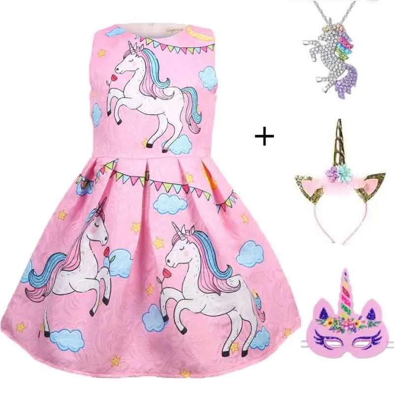 2018Cotton Rainbow Dress 2019 Child Role Playing Pony Carnival Cosplay Costume Girl Princess Christmas2-8 | Детская одежда и обувь