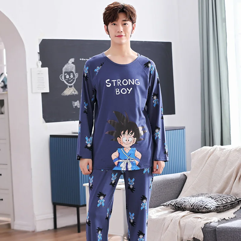 Cartoon Dragonball SONG 2021 New Spring Summer Pajama Sets For Men Women Pure Cotton Japan Style Home Wear Or Travel Pyjamas