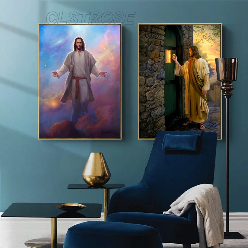 

Figure Poster Father Knocks On The Door Home Decoration Canvas Paintings for Bedroom and Living Room Wall Art Hd Print Pictures