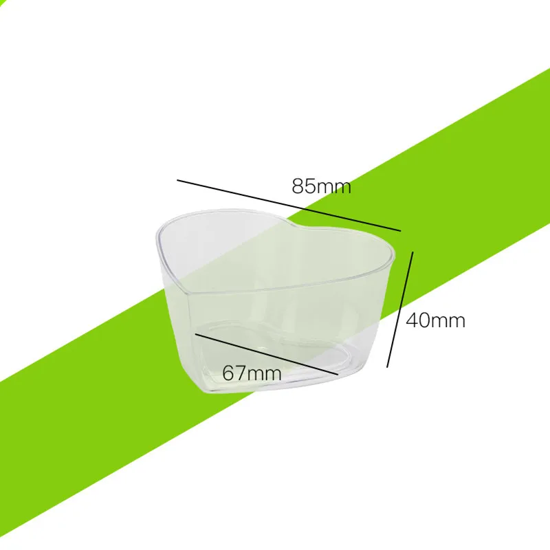 

50PCS 120ml Cups Clear Portion Transparent Heart-shaped Container for Jelly Yogurt Mousses Dessert Disposable Plastic Portion