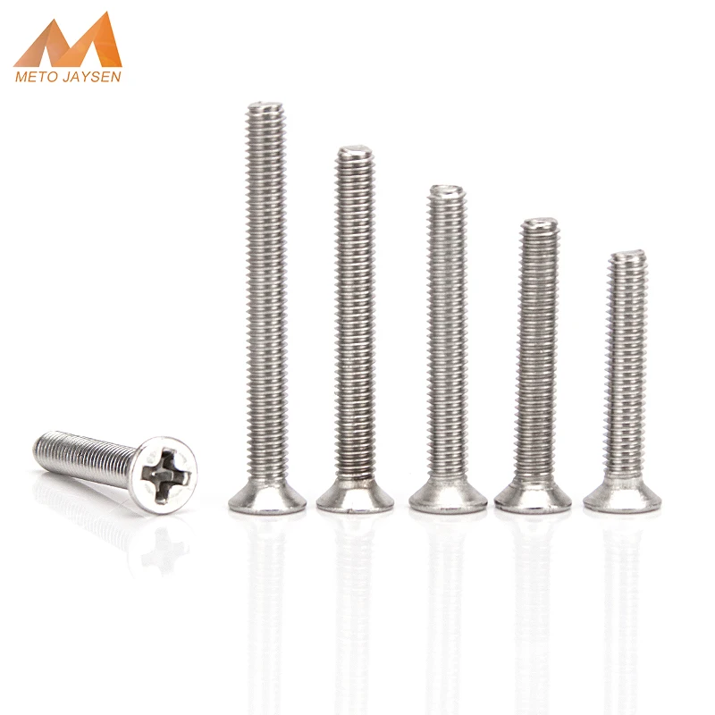 

304 Stainless Steel Phillips Countersunk Screws Flat Head Screw M6 Cross Recessed Bolt Length 8mm-70mm