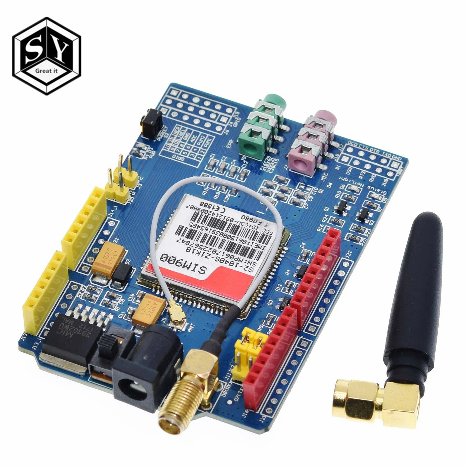 Макетная плата GREAT IT SIM900 850/900/1800/1900 МГц GPRS/GSM комплект модуля для Arduino|Интегральные
