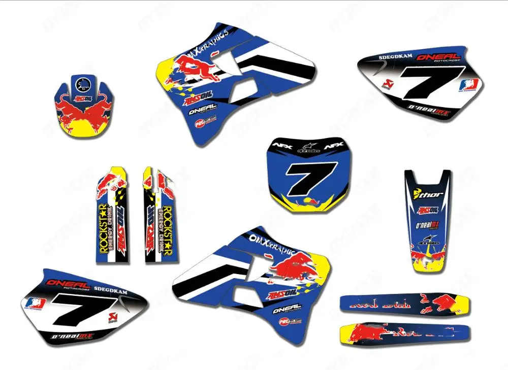 Индивидуальные номера команды графика и фоны наклейки для Yamaha YZ125 YZ250 YZ 125 YZ 250 1996 1997 1998 1999 2000 2001