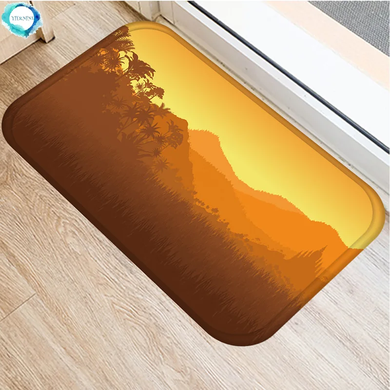 1 шт. мультяшный горный Придверный коврик кокосовое дерево для ванной кухонный