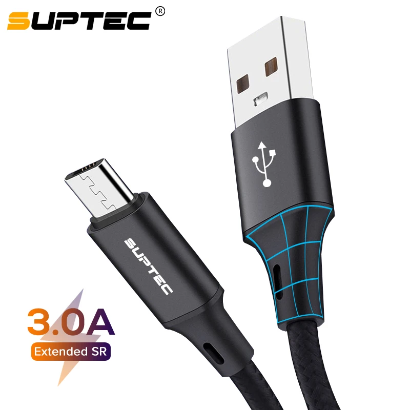 Кабель Micro USB SUPTEC провод для быстрой зарядки Xiaomi Redmi Note 5 Pro шнур Android внешний