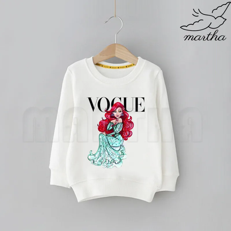 Модный Детский свитер принцессы с забавным принтом однотонные толстовки модные