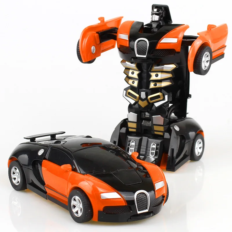 

Yellow Collision Transforming Robot Deformation Transformation Plastic Car Inertial Toy Children Boy Model Gift