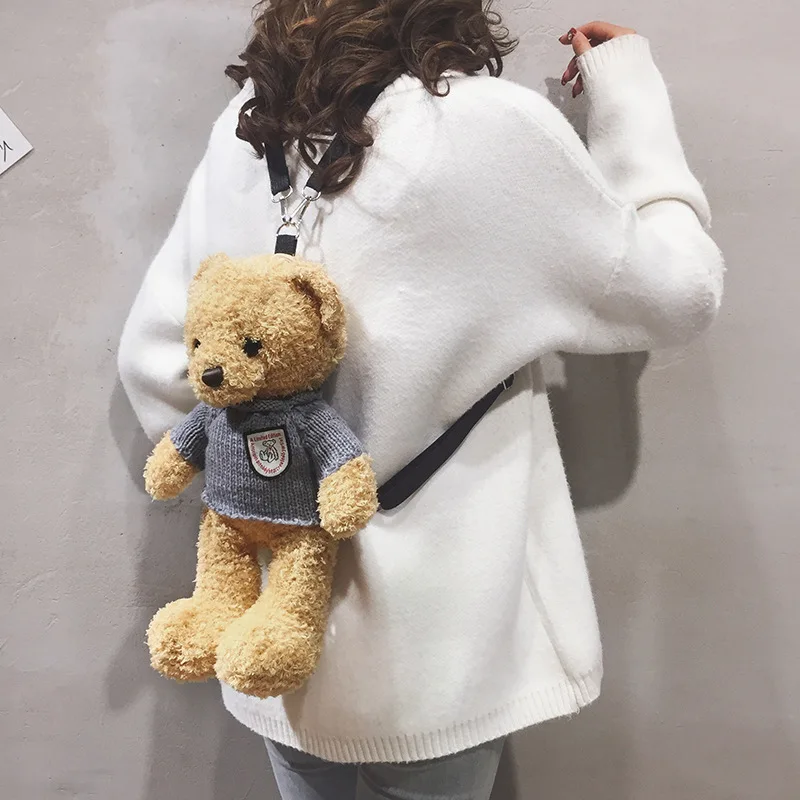 2019 модный плюшевый рюкзак с мультяшным мишкой милый коричневый мишка кукла
