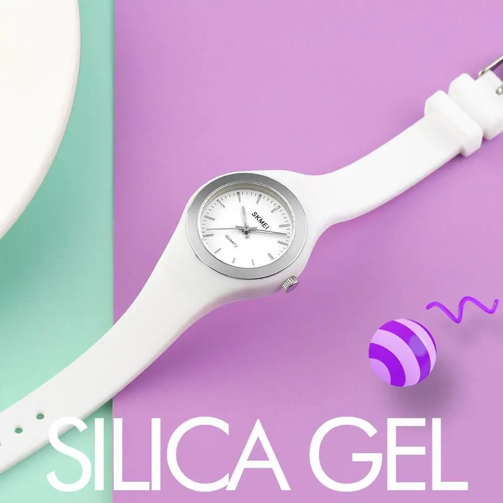

SKMEI Small Simple Design Women Watch Silica Gel Quartz Female Wristwatch Fashion Casual Ladies Girls Watches montre femme 1722