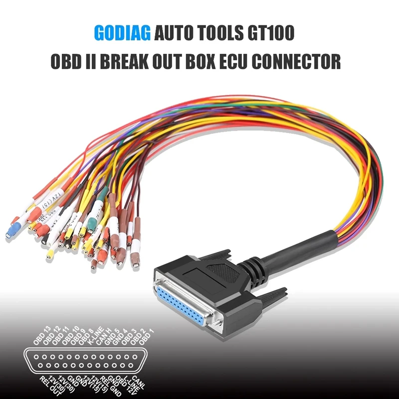 

For GODIAG AUTO TOOLS GT100 OBD II Break Out Box ECU Connector Jumper Cable for GT100