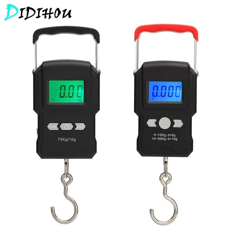 Цифровой рыболовные Весы для Чемодан путешествия Вес ing висит 75 кг/10 г