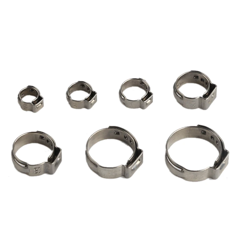 130pcs Single Ear Hose Clamps 7 Sizes Stainless Steel Water Pipe Clamp Mixed Assorted Set for Sealing All Kinds of | Обустройство