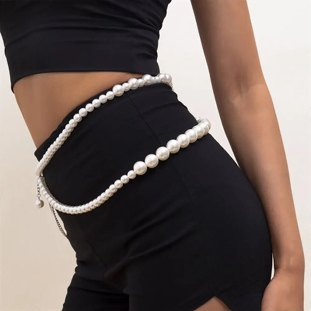 New Jewelry Vintage Sexy Pearl Geometric Waist Chain Body Accessories Body Chain Shirt Suit Belt