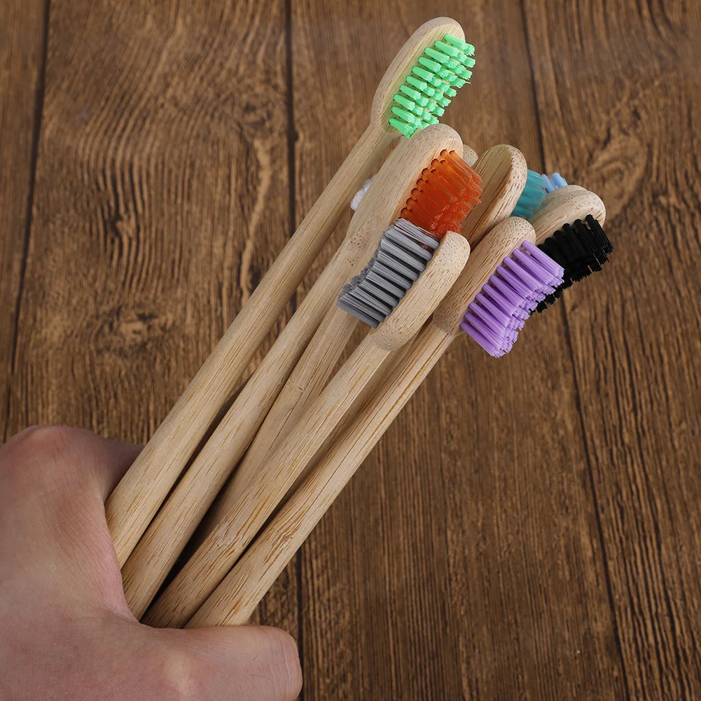 

10pcs Eco-friendly Bamboo Handle Nylon Medium Bristle Toothbrush Healthy Oral Care Hygiene Tooth Brush Teeth Cleaning for Adults
