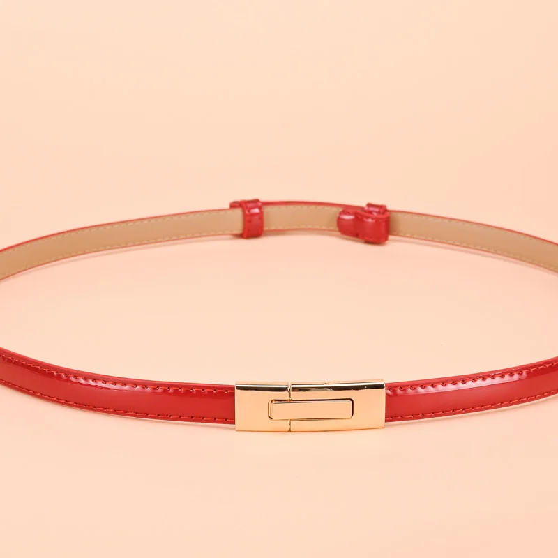 Модный красный/синий/Серебряный женский/женский тонкий кожаный ремень 1 5 см в