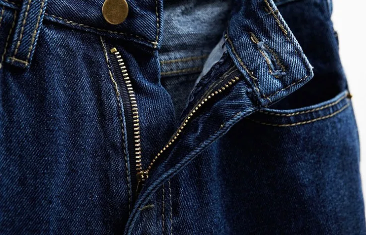 

Women High Waist Zipper Fly Button Harem Ankle-length Jeans Womens 2019 Summer Autumn Basic Bottoms Jeans Plus Size