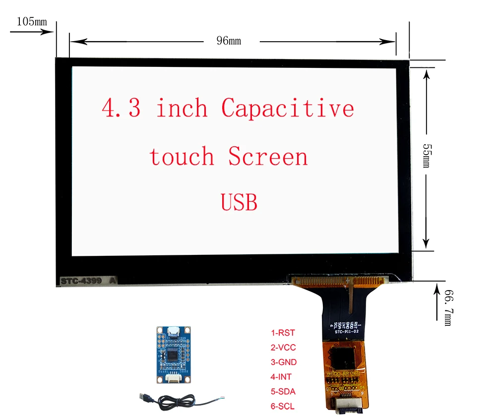 Защитный сенсорный экран с цифровым преобразователем USB 4 3/5/6.2/6.5/7/7.85/7.9/8/8.9/9/10.1 9 7