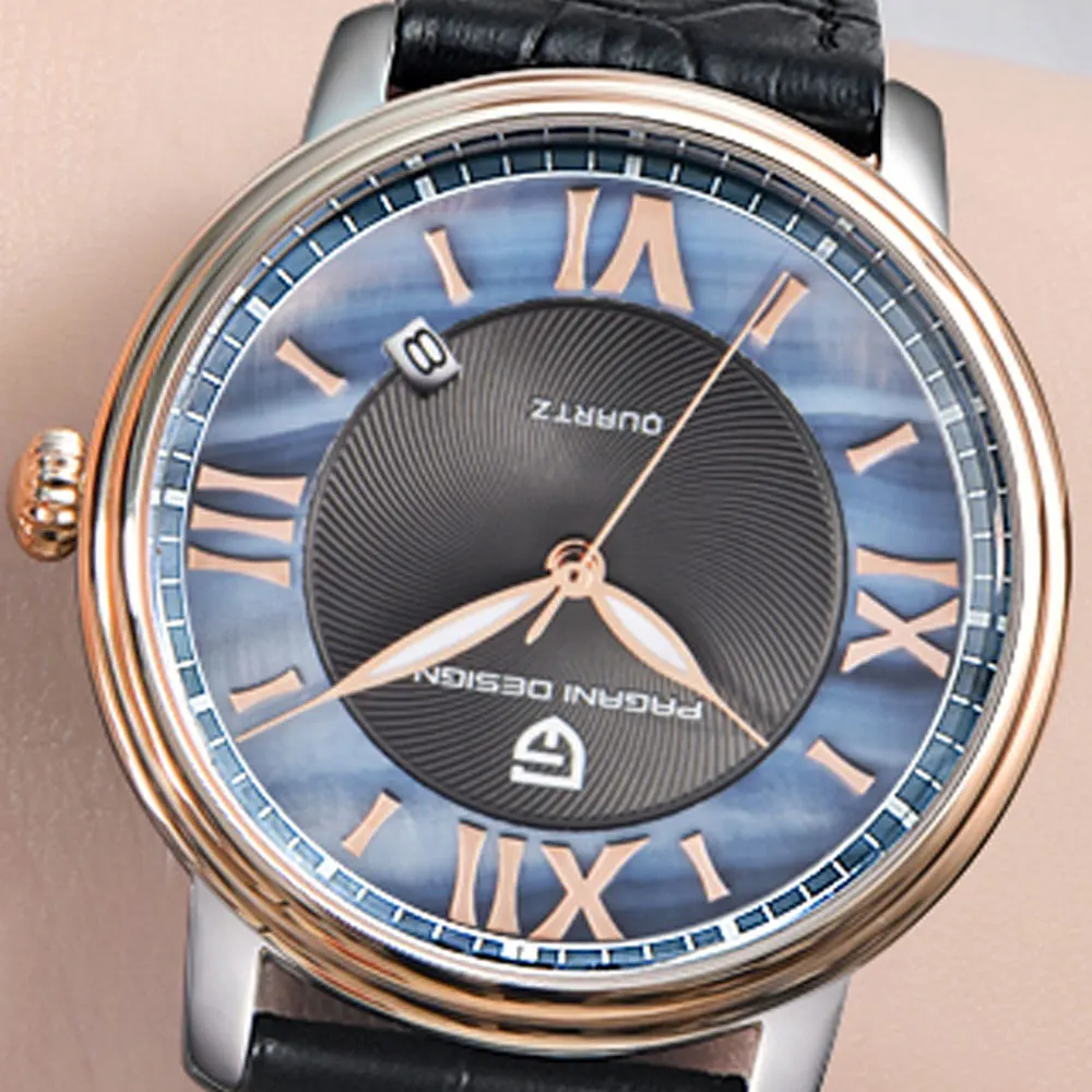 Часы Pagani design Женские кварцевые с синим циферблатом модные повседневные