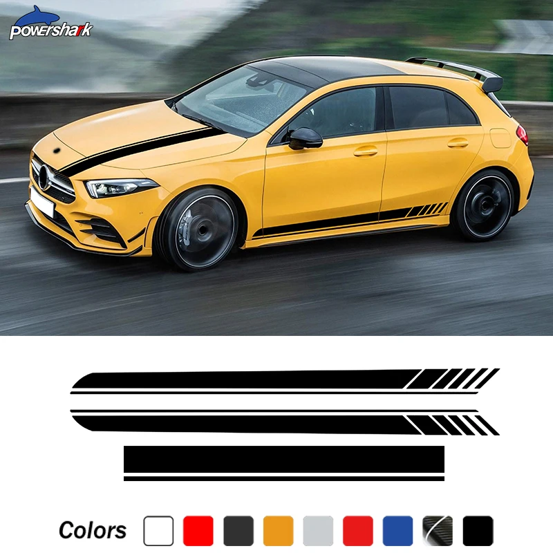 Наклейка на капот автомобиля с боковыми полосками дверь наклейка 1 AMG для Mercedes Benz A