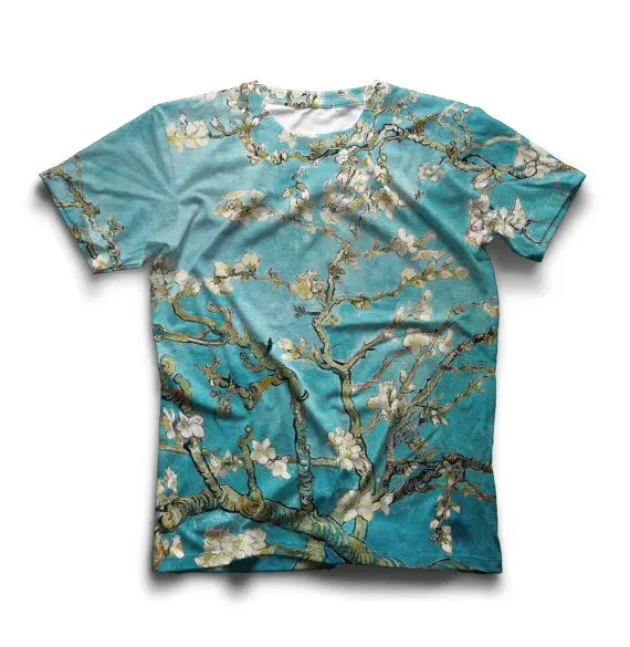 Ван Гог миндаль/Автопортрет/Звездная ночь/Ван 3D печать футболка повседневные