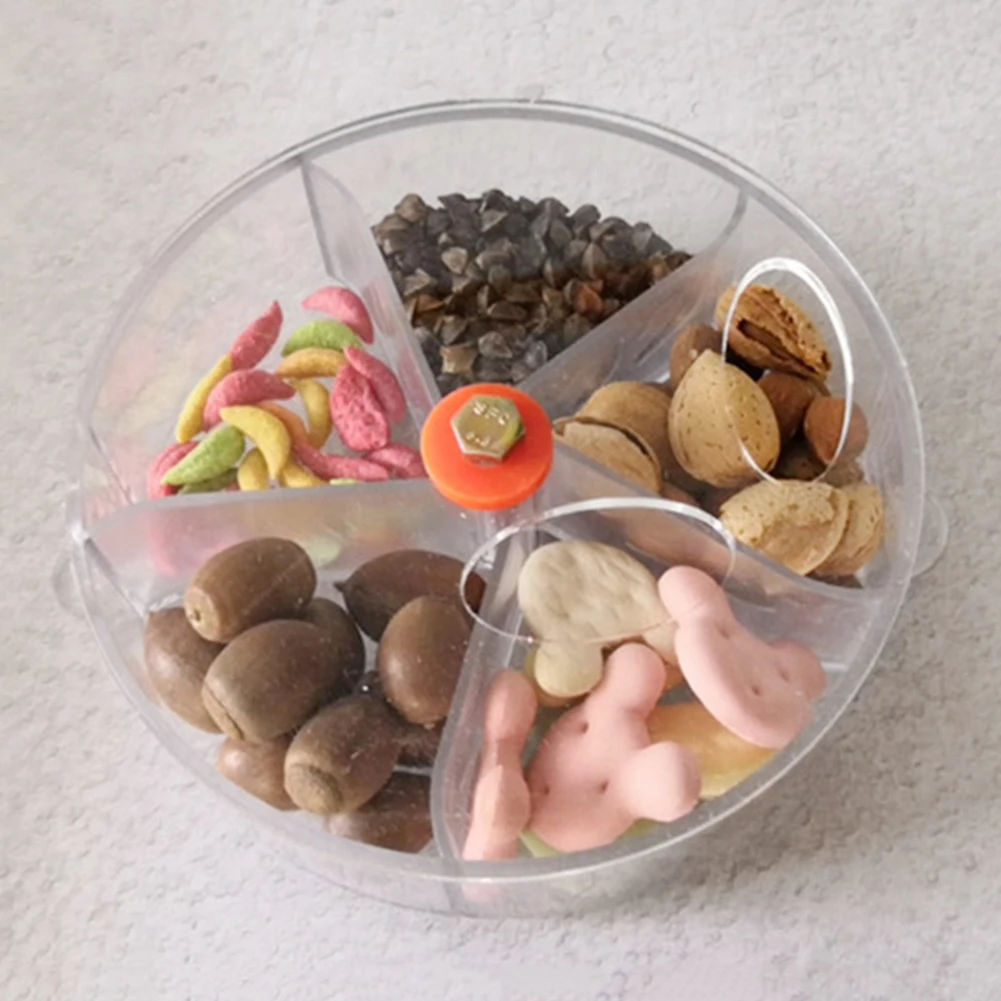 Контейнер для кормления домашних животных 5 ячеек забавная вращающаяся Кормушка