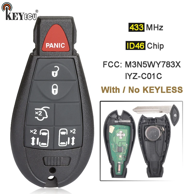 KEYECU 433 МГц ID46 чип M3N5WY783X/ IYZ C01C без ключа Go Смарт дистанционные брелки для ключей Fobik