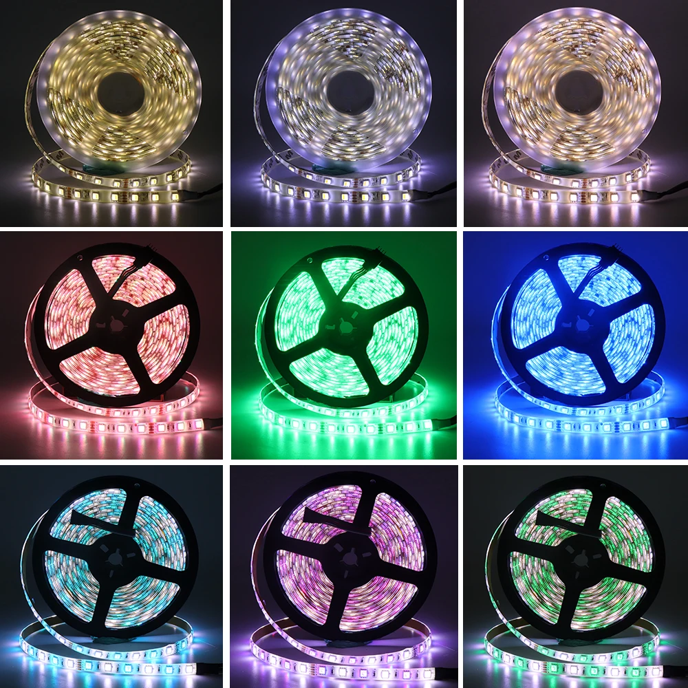 Светодиодная лента RGB RGBW RGBWW CCT 60 светодиодов/м 5 м 12 В постоянного тока | Лампы и