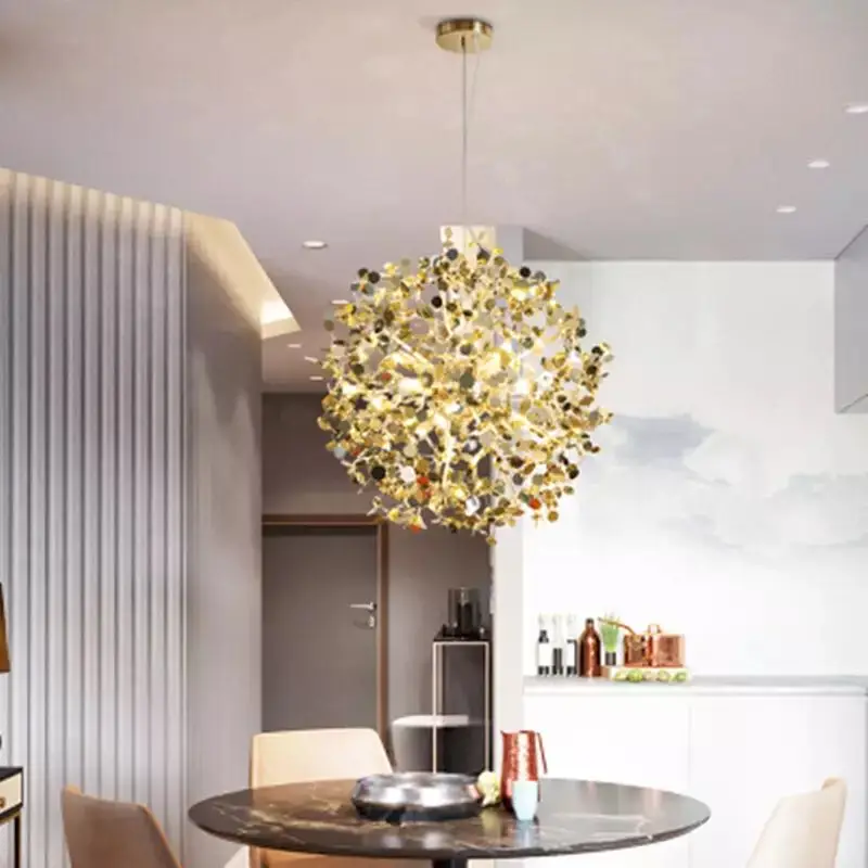 Современная светодиодная люстра золотой подвесной светильник с затенением из