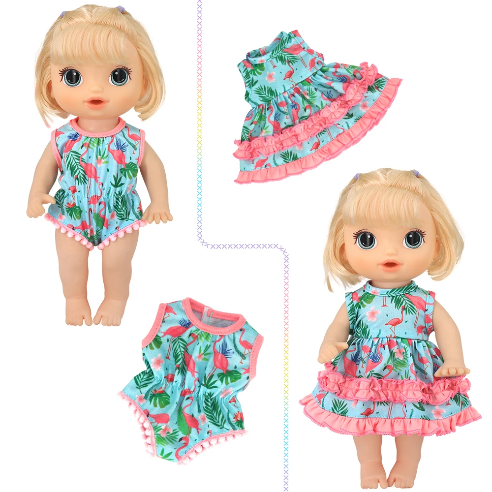 2021 lovely Doll clothes Fashion dresses, swimsuits, tableware for 12 Inch 30CM baby alive doll Toys Crawling Doll accessories