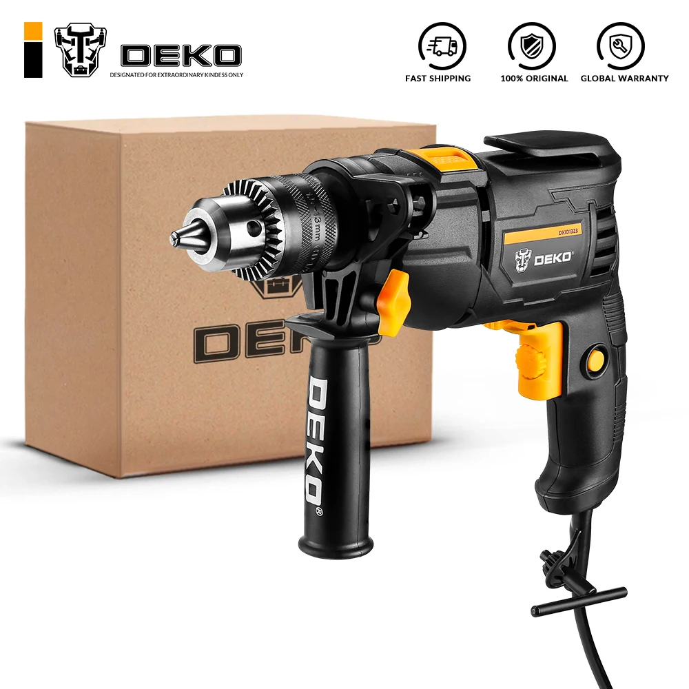 

NEW DEKO New DKIDZ Series 220V Impact Drill 2 Functions Electric Rotary Hammer Drill Screwdriver Power Tools Electric Tools
