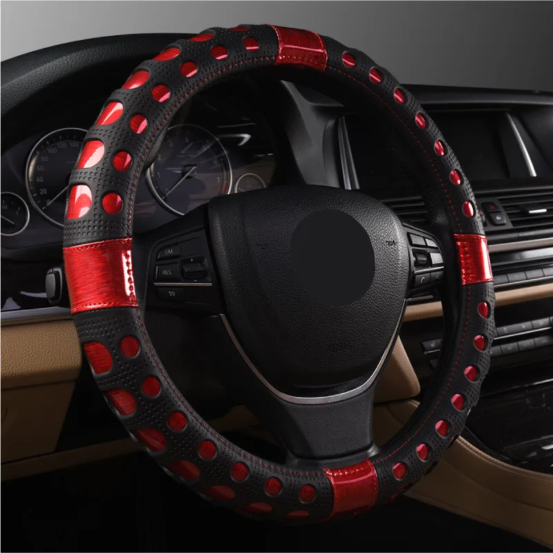 Модный кожаный чехол для руля автомобиля с лазерной обработкой 38 см