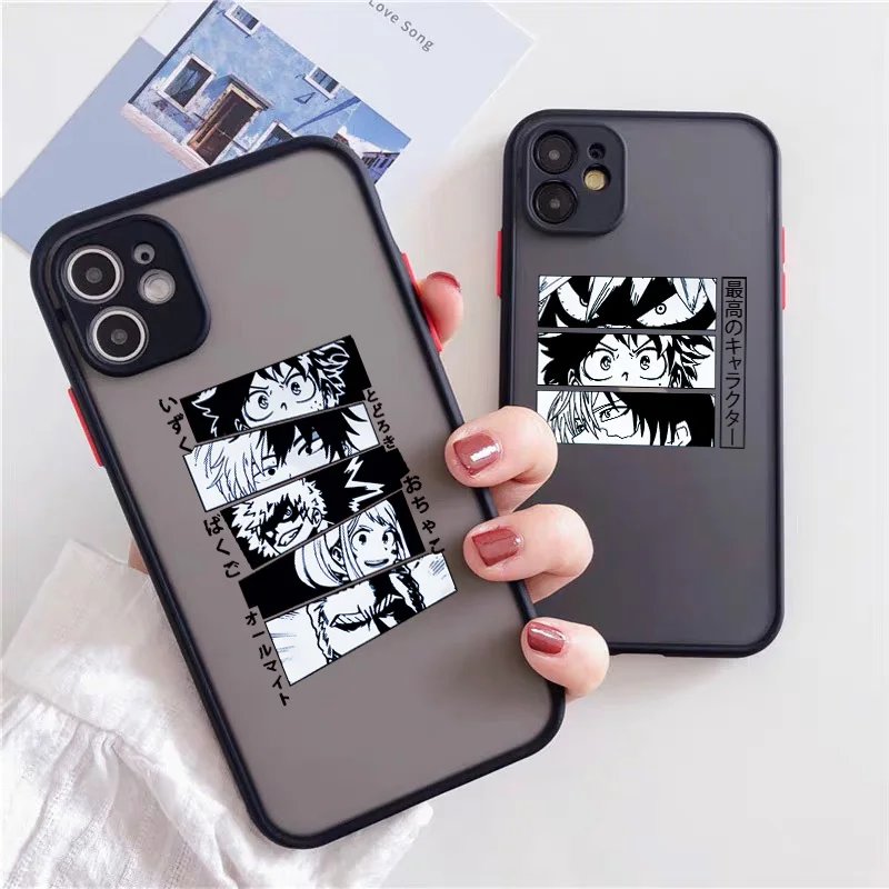 Phone Cases for IPhone 12 Mini 13 14 11Pro Max X XR XS MAX 6s 7 8 plus SE 2020 Anime My Hero Academia Hard Shockproof Back Cover