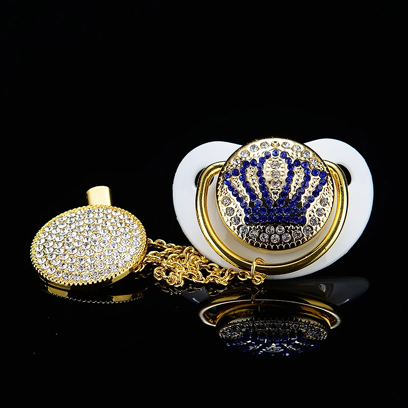 BLING bling Корона Стразы детская белая соска/соски/манекен/кокка/chupeta детский подарок