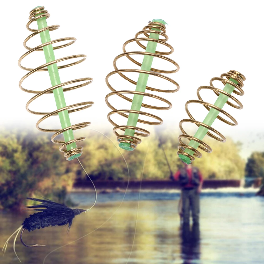10pcs/lot Bait Feeder Spring for Carp Fishing Fresh & Saltwater Fishing Rig Bait Feeder Cages Mould fishing Tackle Accessories