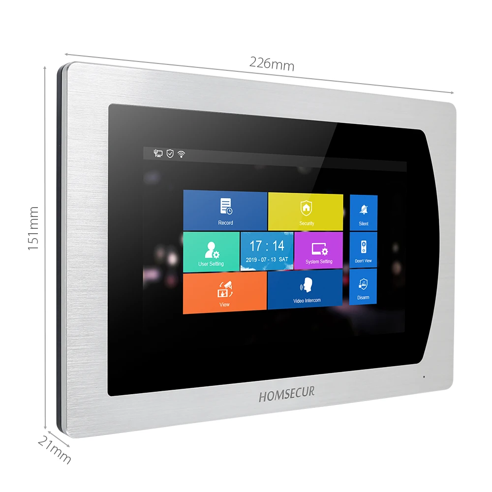HOMSECUR BM717IP-S 7” Video Door Intercom Monitor Touch Screen Surface Mount Supported for WIFI IP Phone System | Безопасность и
