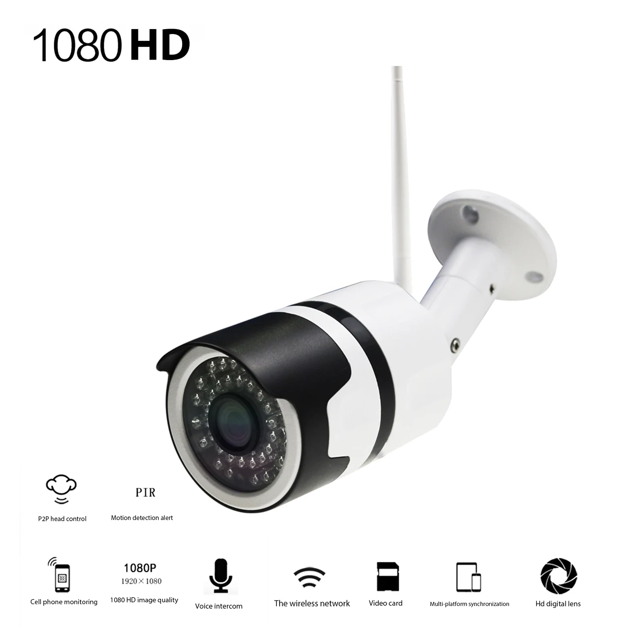

1080P HD IP Camera Outdoor Video Surveillance Wireless Wifi Security CCTV Camera Night Vision Waterproof 2MP Infrared Camera