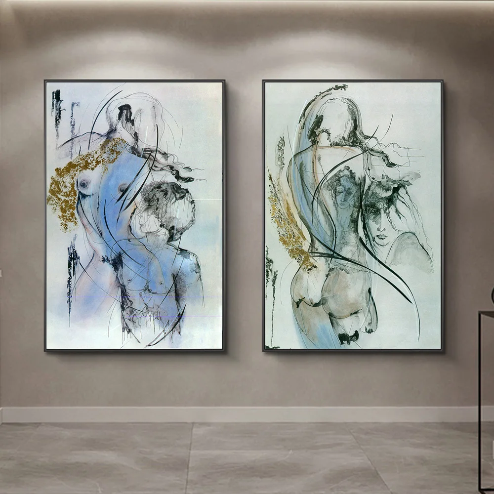 Абстрактная масляная картина для влюбленных танцев рисунок на холсте Женская