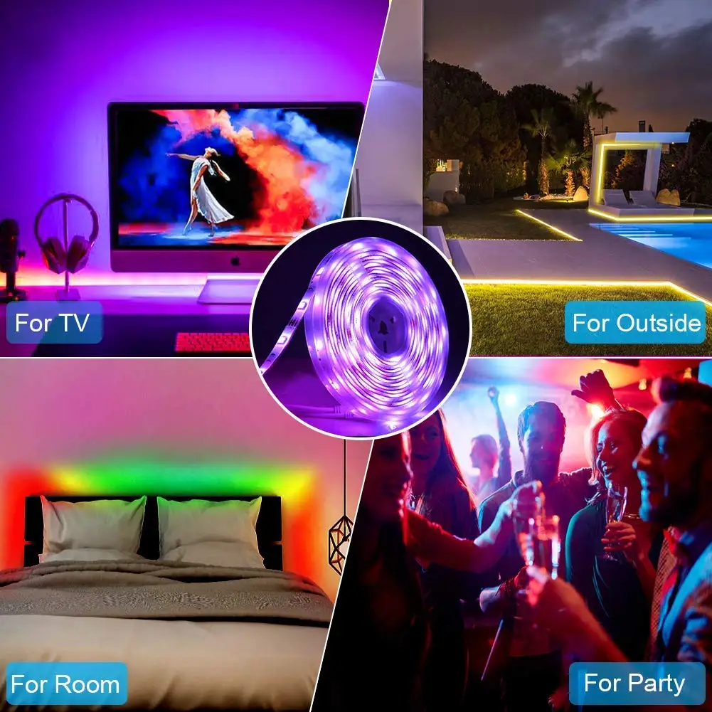 

Goodland RGB LED Strip Light 12V Ribbon LED Lights Strip RGB Tape 5050 2835 Flexible Diode Tape for Room TV Backlight Bluetooth