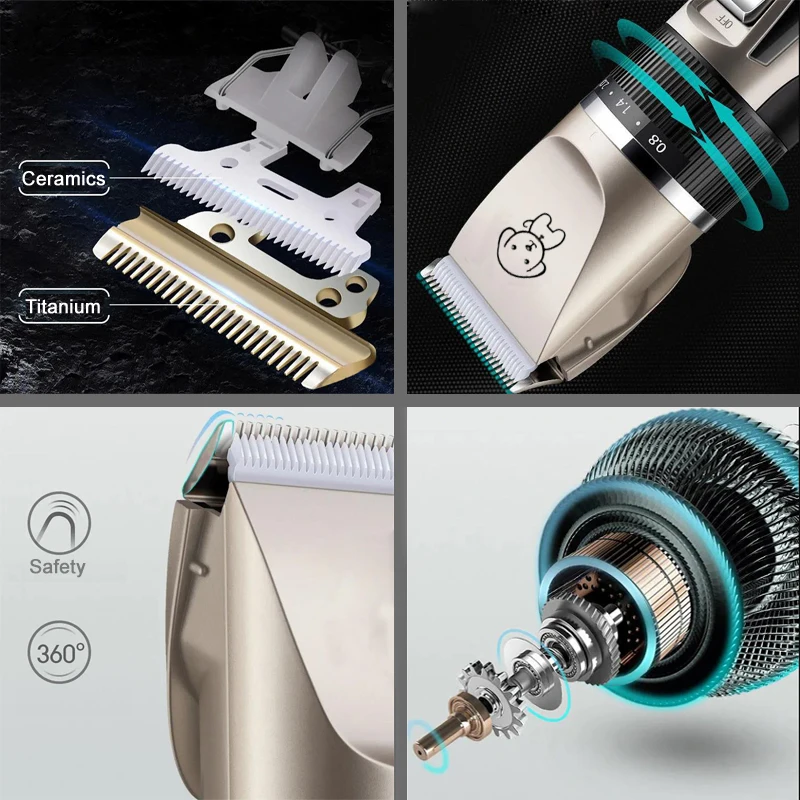 Профессиональная машинка для стрижки питомцев шерсти собак и кошек USB-зарядка с