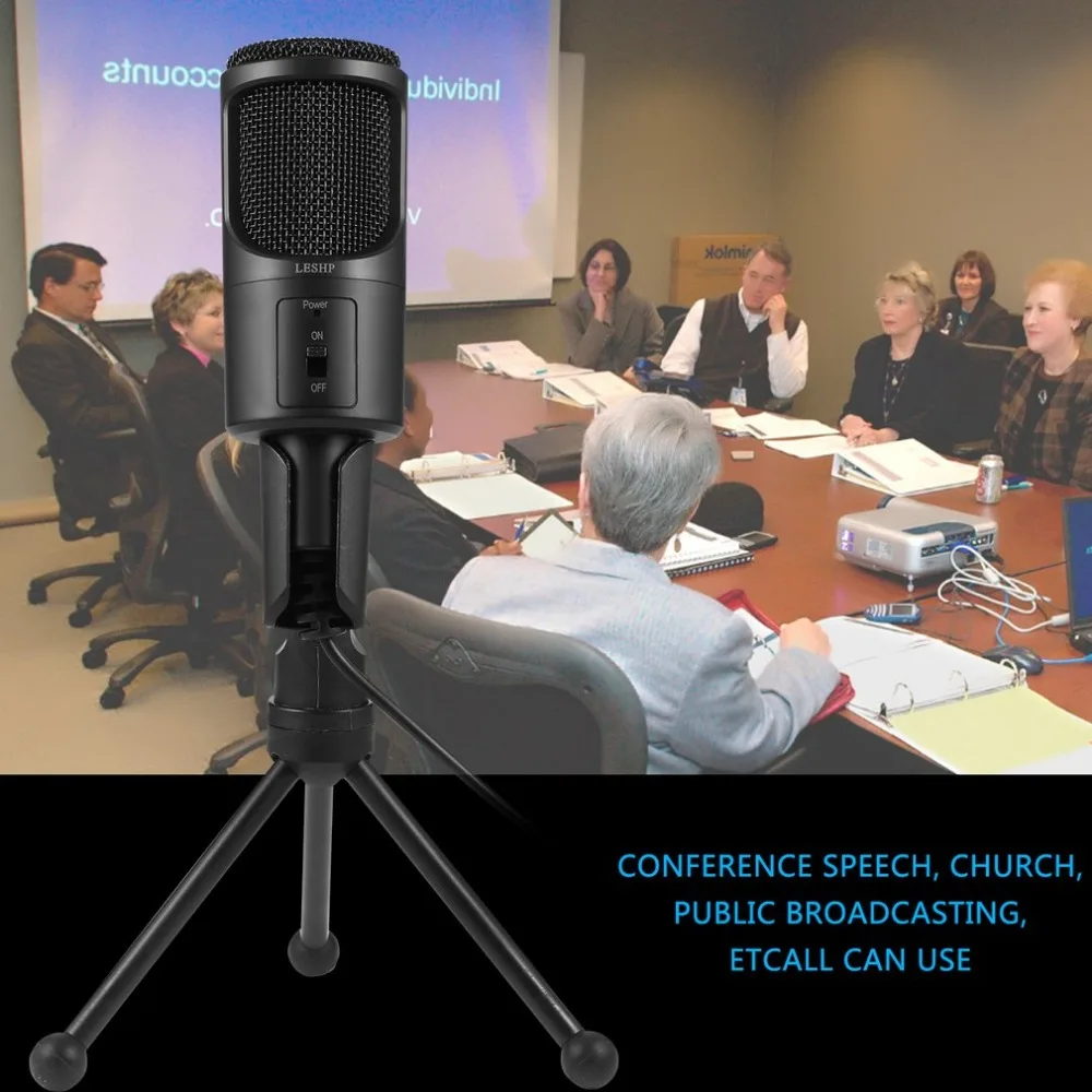 LESHP всенаправленный микрофон с шумоподавлением для певцов онлайн-игр Чат сети