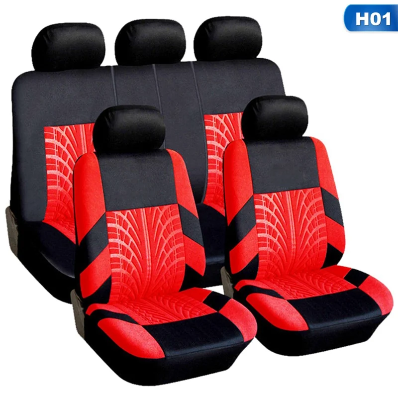 

Fit 4/9PCS Universal Car Covers Seat Mesh Sponge Embroidery Front Auto Seat Protector Cover For Car/Truck Interior Accessories