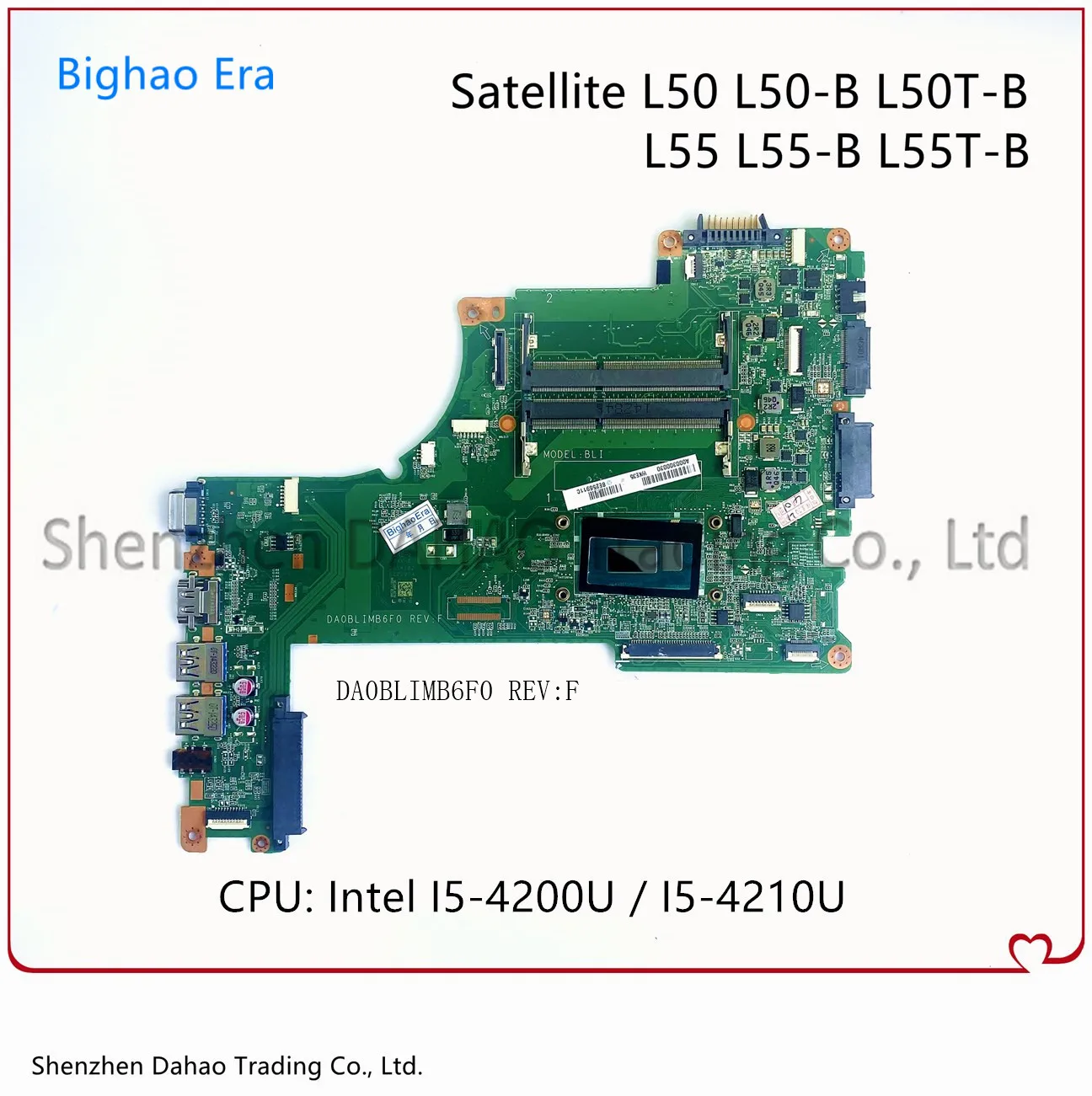 

DA0BLIMB6F0 для TOSHIBA L50 L50-B L50T-B L55-B L55T-B ноутбук материнский Boar с/i5-4200U/4210U ЦП DDR3 100% полностью протестирован (1366x768)