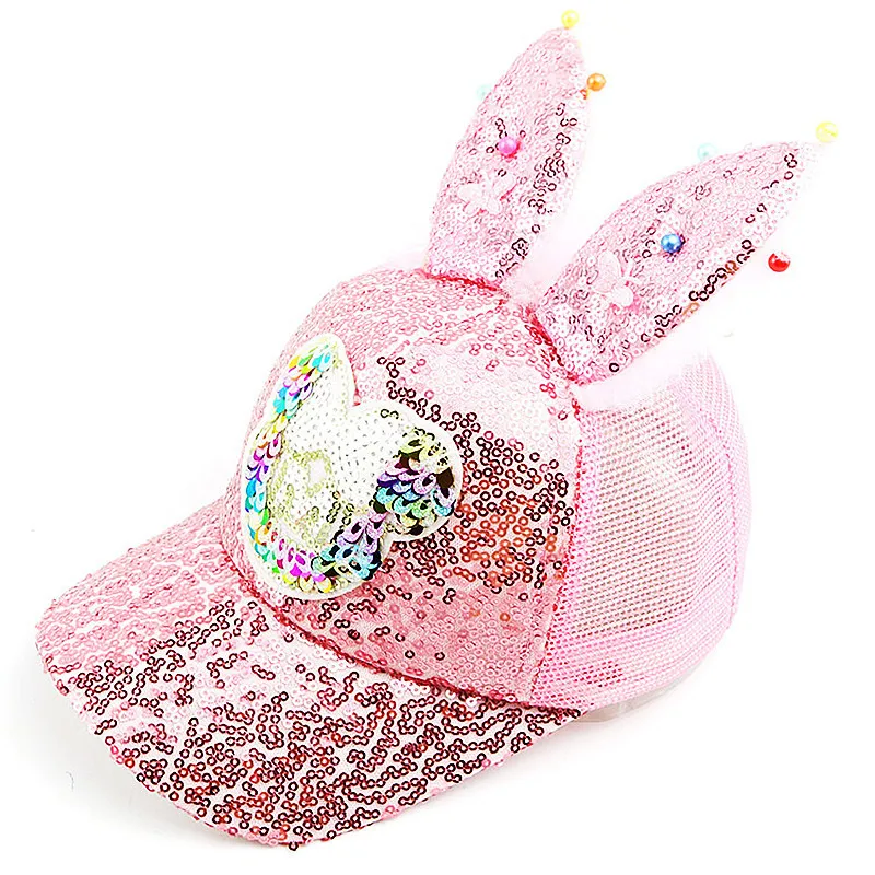 Бейсболка с длинными ушками для девочек Регулируемая Кепка от солнца и белого