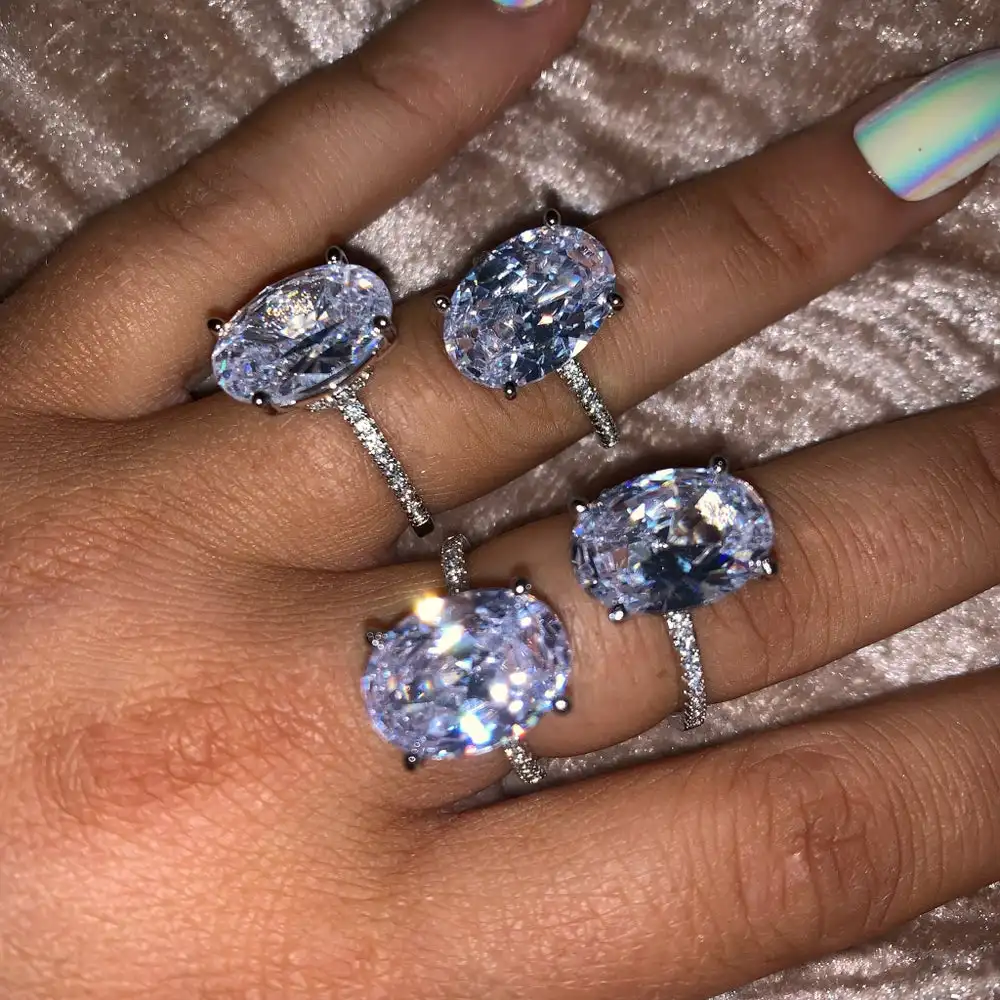 2020 великолепные большие белые кубические циркониевые кольца с драгоценным